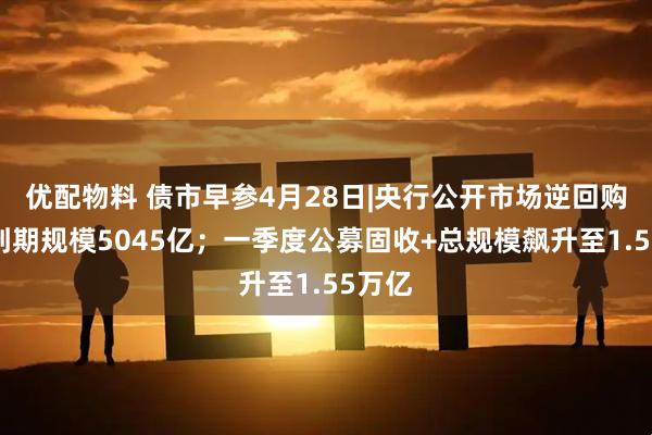 优配物料 债市早参4月28日|央行公开市场逆回购本周到期规模5045亿;一季度公募固收+总规模飙升至1.55万亿
